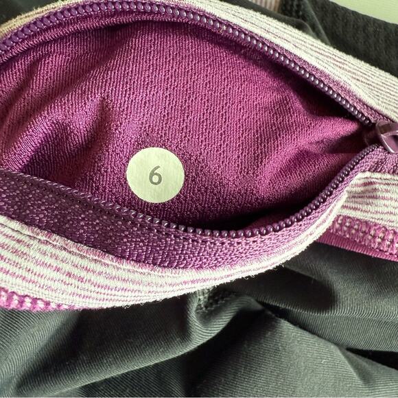 Lululemon | Run Inspire Crop II Black with Purple Stripes - Picture 8 of 8